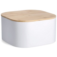 Zeller Brotkasten Metall mit Bambusdeckel 14,5 cm x 26,5