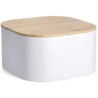 Zeller Brotkasten Metall mit Bambusdeckel 14,5 cm x 26,5