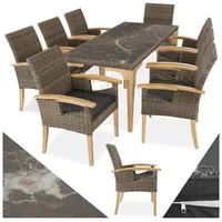 Tectake Foggia Rattan Sitzgruppe 9-tlg. natur
