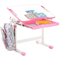 CARO-Möbel Kinderschreibtisch Vita , Weiß, Rosa , Holzwerkstoff, Metall