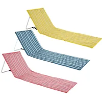 Onshop24.eu Strandmatte gestreift mit Verstellbarer Rückenlehne - 155x53 cm