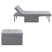 Atlantic Home Collection Sessel, Liege, Hocker Finn, Polyester, Grau,