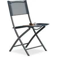 Relaxdays Klappstuhl Balkon, Metall, Kunststoff, Gartenstuhl, HxBxT: 87 x