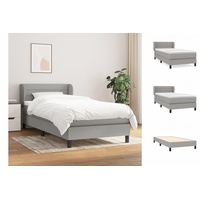 VidaXL Boxspringbett mit Matratze Hellgrau 100x200 cm Stoff1372011