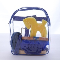 Kerbl Putz-Rucksack (blau, Klarsichtrucksack, Pferdepflegeset, Putzwerkzeuge) 32796