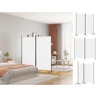 VidaXL 2-tlg. Paravent Weiß 175x180 cm Stoff