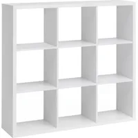 FineBuy Würfelregal FB52460 Weiß 112x112cm Bücherregal 9 Fächer Standregal