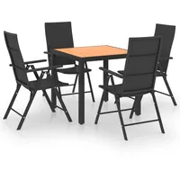 VidaXL 5-tlg. Garten-Essgruppe Schwarz und Braun