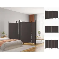 VidaXL 4-tlg. Paravent Braun 346x180 cm Stoff