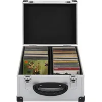 VidaXL CD-Koffer für 40 CDs Aluminium ABS Silbern