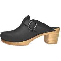 Sanita Wood-Malulo SQUARE Open Clog Black Gr.35 | Schwarz