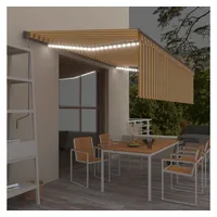 VidaXL Markise Automatisch mit Rollo LED Windsensor 5x3m Gelb