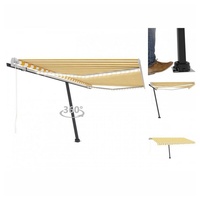 VidaXL LED Automatische Markise 450 x 300 cm gelb/weiß