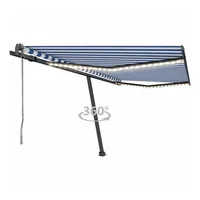 VidaXL LED Automatische Markise 450 x 300 cm blau/weiß