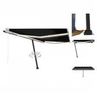 VidaXL LED Automatische Markise 400 x 350 cm anthrazit