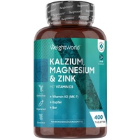 WeightWorld Kalzium Magnesium Zink - 400 Tabletten Kapseln
