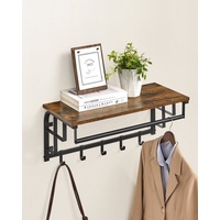 VASAGLE Wandgarderobe LCR12BX braun Metall 5 Haken 66,0 x