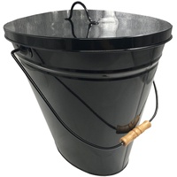 Kleining Ascheeimer oval, mit Deckel schwarz, BxTxH = 38x26x35