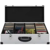 VidaXL CD-Koffer für 80 CDs Aluminium ABS Silbern