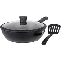 Gräwe Pfanne Aluminium 28 cm, mit abnehmbarem Griff, Deckel