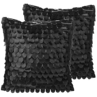 Beliani Lobelia Dekokissen 45 x 45 cm Schwarz