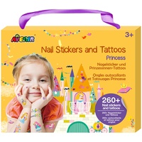 Avenir Kreativ-Set Nagelsticker & Tattoos Motiv Prinzessin mehrfarbig
