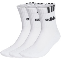Adidas 3-Streifen Linear Half-Crew Cushioned Socken, 3 Paar White