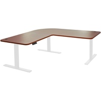 Mendler Eck-Schreibtisch HWC-D40, Computertisch, elektrisch höhenverstellbar 178x178cm 84kg natur,