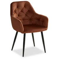 Homestyle4u Polsterstuhl mit Armlehne in Braun 2222