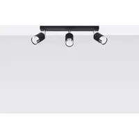 Sollux NERO 3 3xGU10 schwarz/chrom 18x5x45cm