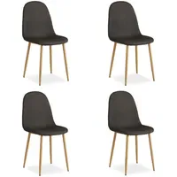 Homestyle4u Esszimmerstuhl Leinen grau 4er Set