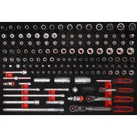 KS Tools 1/4" + 3/8" Steckschlüssel-Satz in Schaumstoffeinlage, 142-tlg