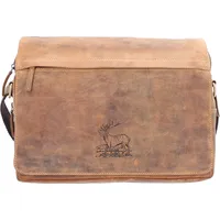 GREENBURRY Vintage Umhängetasche Leder 30 cm braun
