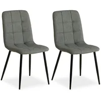 Homestyle4u Esszimmerstuhl 2er Set Grau