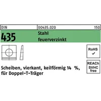 Industrial Quality Supplies DIN 435 Keilscheibe vierkant Stahl 24mm