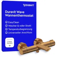 Duravit Wannen-Einhebelmischer Wave AP, Ab- u. Umstellvent., bron gebürstet