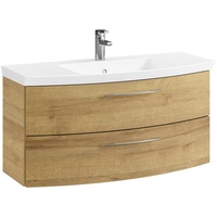 Pelipal Waschtischkombi Cassca, Eiche, Metall, 2 Schubladen, 101 cm