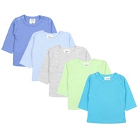 TupTam Baby Jungen Langarmshirt Gestreift 5er Set, Farbe: Mehrfarbig