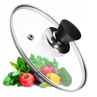 Kadax Topfdeckel "Taranto", Universaldeckel aus Glas mit Schwarzmatt griff,