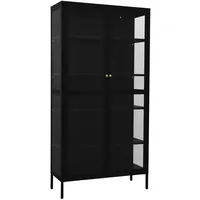 VidaXL Vitrine Schwarz 90x40x180 cm Stahl und Gehärtetes Glas
