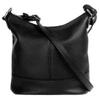 Cluty Umhängetasche echt Leder, Made in Italy, schwarz