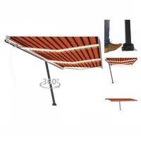 VidaXL Automatische Markise mit LED & Windsensor 600x300 Orange/Braun