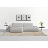 TRENDMANUFAKTUR Ecksofa Braga, aus 2 Teilen, moderner Cord-Stoff, silberfarben