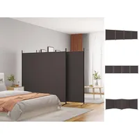 VidaXL 4-tlg. Paravent Braun 698x180 cm Stoff