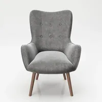 Playboy - Sessel "BRIDGET" gepolsterter Lehnensessel, Samtstoff in Grau