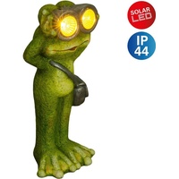 NÄVE Solarleuchte Außenlampe Gartendeko LED Keramik grün Frosch Tierfigur