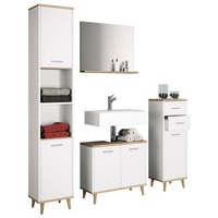 MID.YOU Badezimmer Landos ca. 124 cm Weiß/Honigeiche