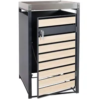 Mendler 1er Mülltonnenverkleidung mit Pflanzkasten HWC-J81, erweiterbar, 125x68x80cm Metall