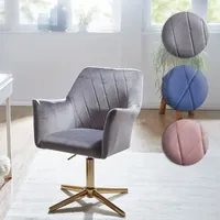 FineBuy Drehstuhl Samt Schreibtischstuhl Schalenstuhl Home Office Drehbar Modern