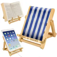 Bookchair Medium Blau-Weiß – Holz-Buchständer & Tablethalter